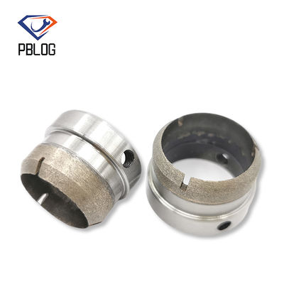 Chamfering diamond bit set for changing the shape of contact surface after drilling glass or stone