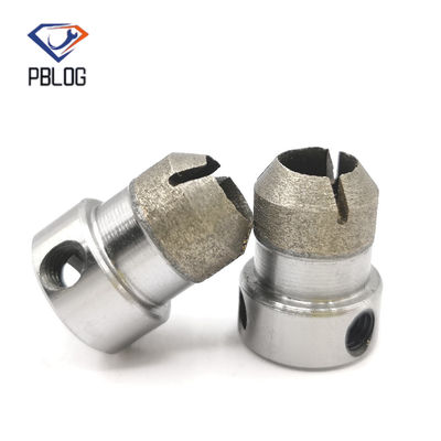 Chamfering diamond bit set for changing the shape of contact surface after drilling glass or stone