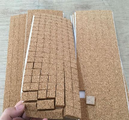 Natural Self Adhesive Cork Pads 1/8 Inch Thickness Cork Furniture Pads For Indoor Building